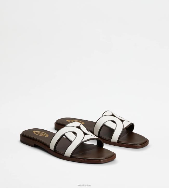 Tod\'s 8NXV215 biely ženy sandále v koži