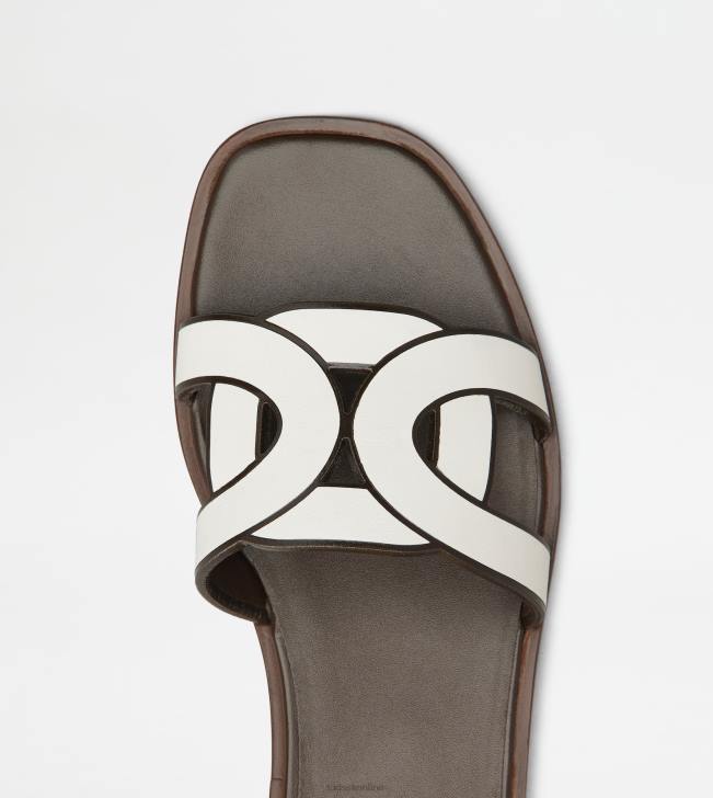 Tod\'s 8NXV215 biely ženy sandále v koži