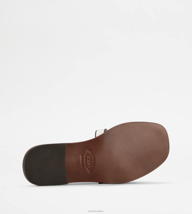 Tod\'s 8NXV215 biely ženy sandále v koži