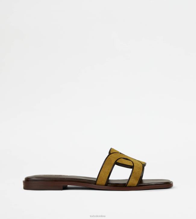 Tod's 8NXV218 zelená ženy semišové sandále
