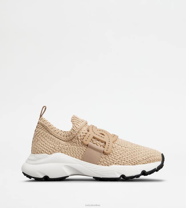 Tod's 8NXV121 béžová ženy nazúvacie tenisky z látky