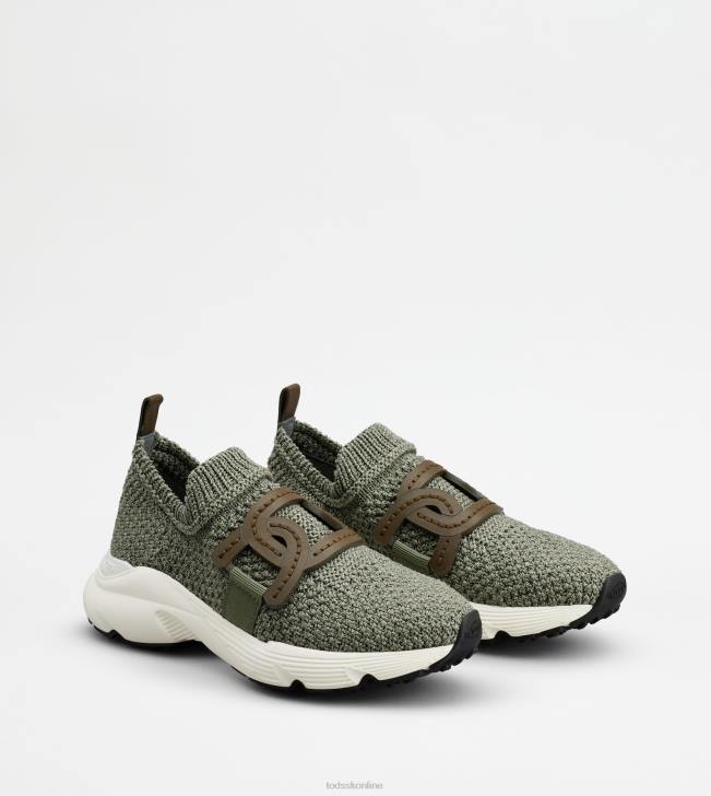 Tod\'s 8NXV123 zelená ženy nazúvacie tenisky z látky