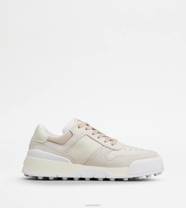 Tod's 8NXV129 off white ženy semišové tenisky a hladká koža