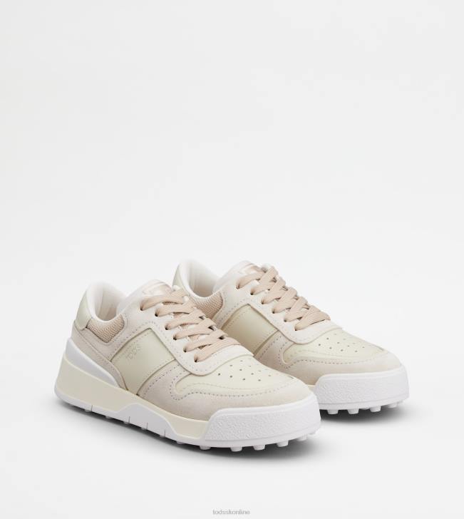 Tod\'s 8NXV129 off white ženy semišové tenisky a hladká koža