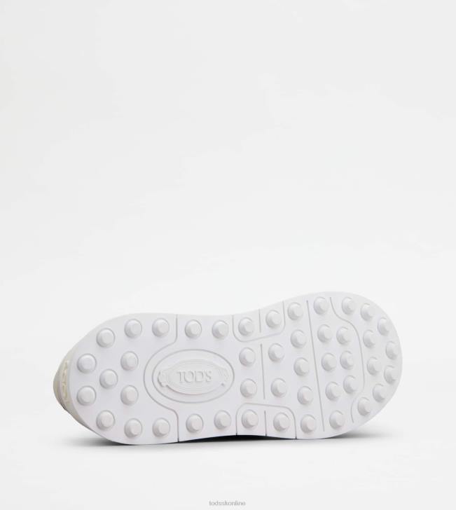 Tod\'s 8NXV129 off white ženy semišové tenisky a hladká koža