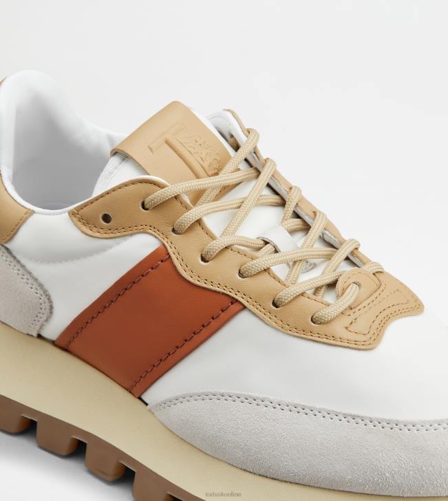 Tod\'s 8NXV131 biela/béžová/oranžová ženy tenisky 1t z semišu a látky