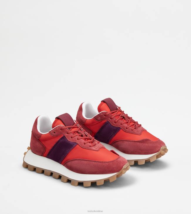 Tod\'s 8NXV134 červená/fialová ženy tenisky 1t z semišu a látky