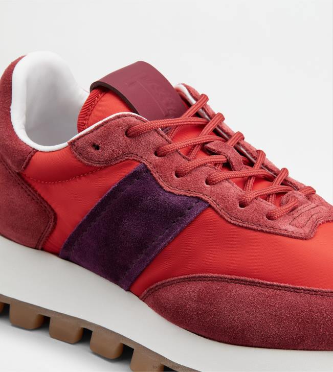 Tod\'s 8NXV134 červená/fialová ženy tenisky 1t z semišu a látky