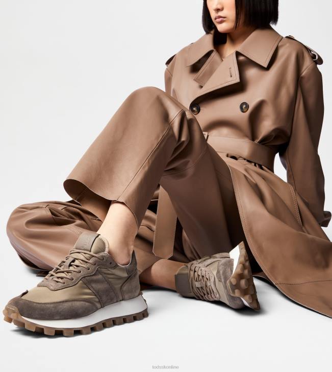 Tod\'s 8NXV136 hnedá/béžová ženy tenisky 1t z semišu a látky