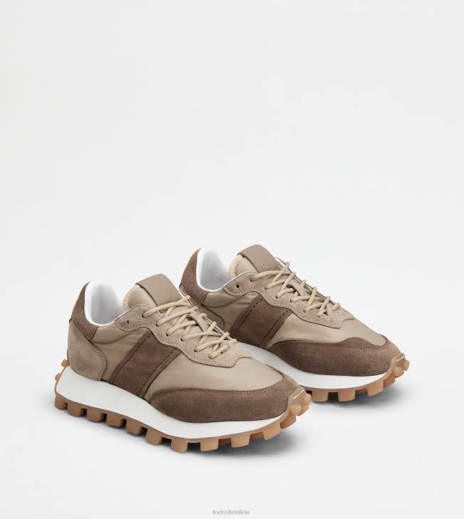 Tod\'s 8NXV136 hnedá/béžová ženy tenisky 1t z semišu a látky