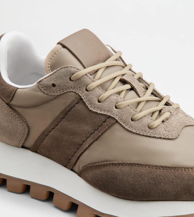 Tod\'s 8NXV136 hnedá/béžová ženy tenisky 1t z semišu a látky
