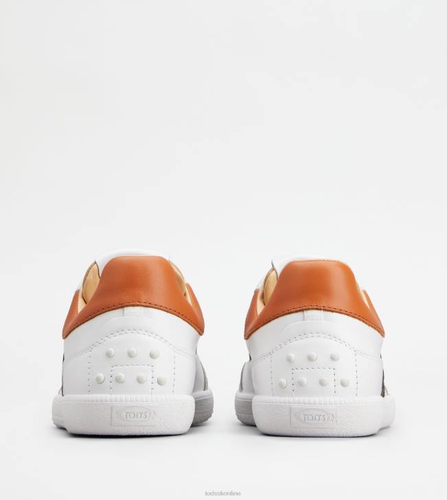 Tod\'s 8NXV137 biela/čierna/hnedá ženy kožené tenisky so záložkami