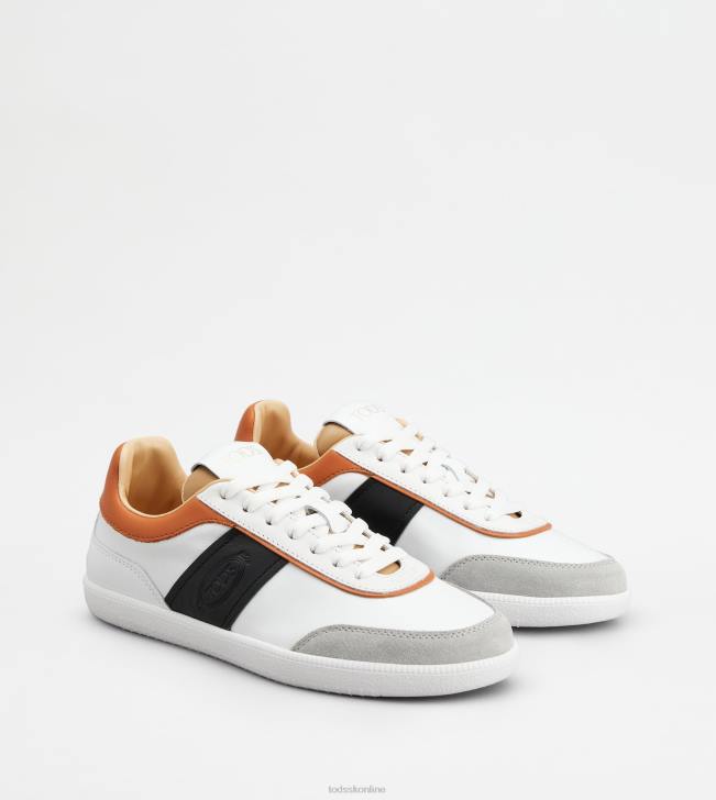 Tod\'s 8NXV137 biela/čierna/hnedá ženy kožené tenisky so záložkami