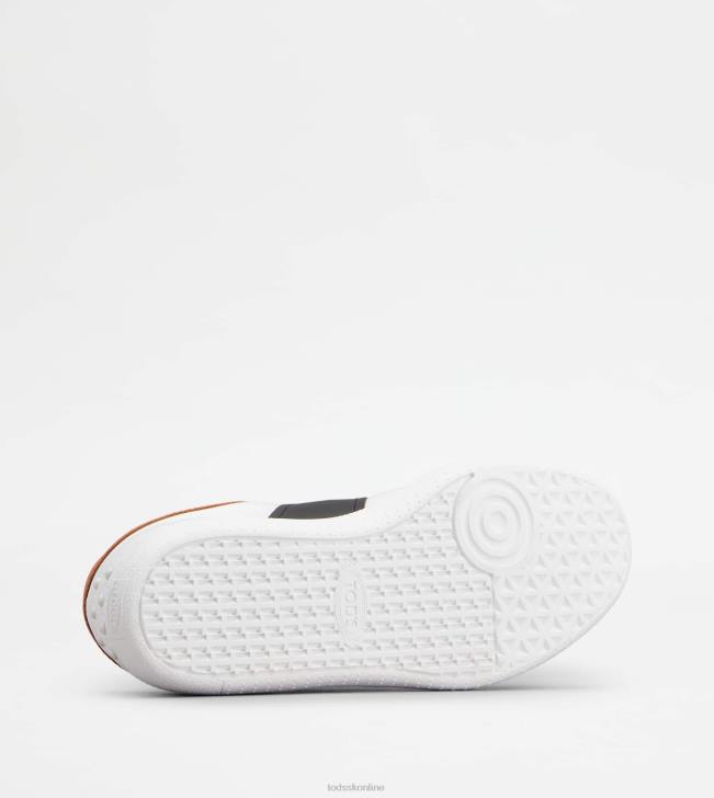 Tod\'s 8NXV137 biela/čierna/hnedá ženy kožené tenisky so záložkami