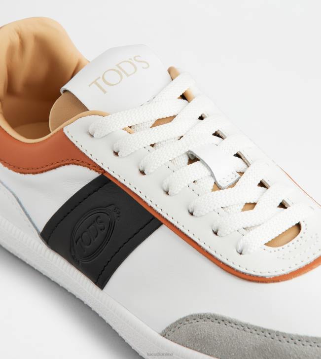 Tod\'s 8NXV137 biela/čierna/hnedá ženy kožené tenisky so záložkami