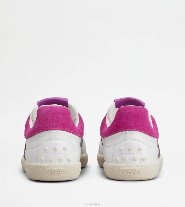 Tod\'s 8NXV142 biela/fialová ženy kožené tenisky so záložkami