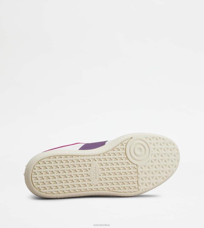 Tod\'s 8NXV142 biela/fialová ženy kožené tenisky so záložkami