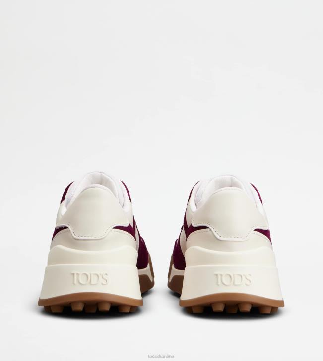 Tod\'s 8NXV144 bordová/biela/biela ženy tenisky z hladkej kože a semišu