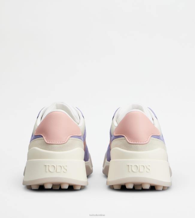 Tod\'s 8NXV145 fialová/ružová/biela ženy semišové tenisky a hladká koža