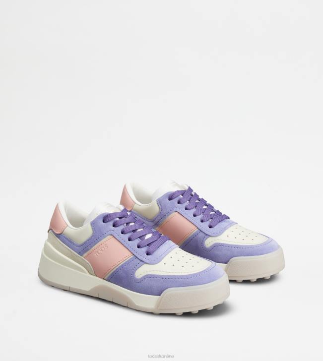 Tod\'s 8NXV145 fialová/ružová/biela ženy semišové tenisky a hladká koža