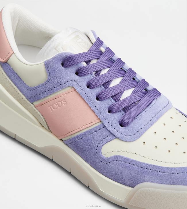 Tod\'s 8NXV145 fialová/ružová/biela ženy semišové tenisky a hladká koža