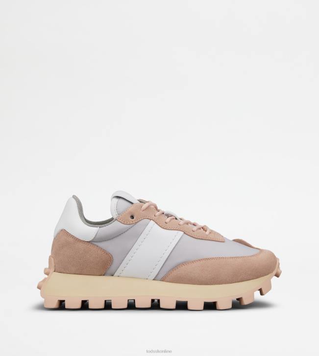 Tod's 8NXV148 sivá/biela/béžová ženy tenisky 1t z semišu a látky