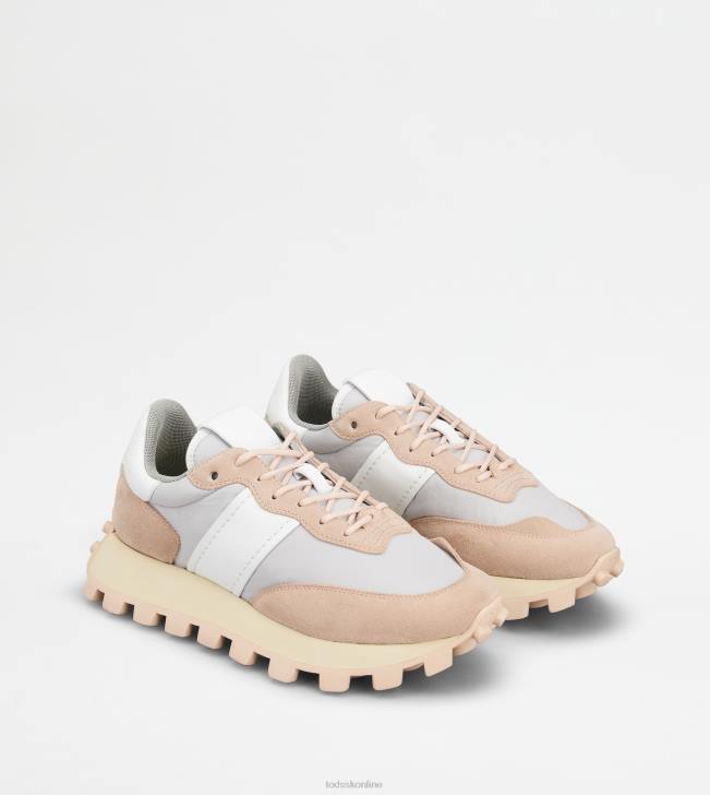 Tod\'s 8NXV148 sivá/biela/béžová ženy tenisky 1t z semišu a látky