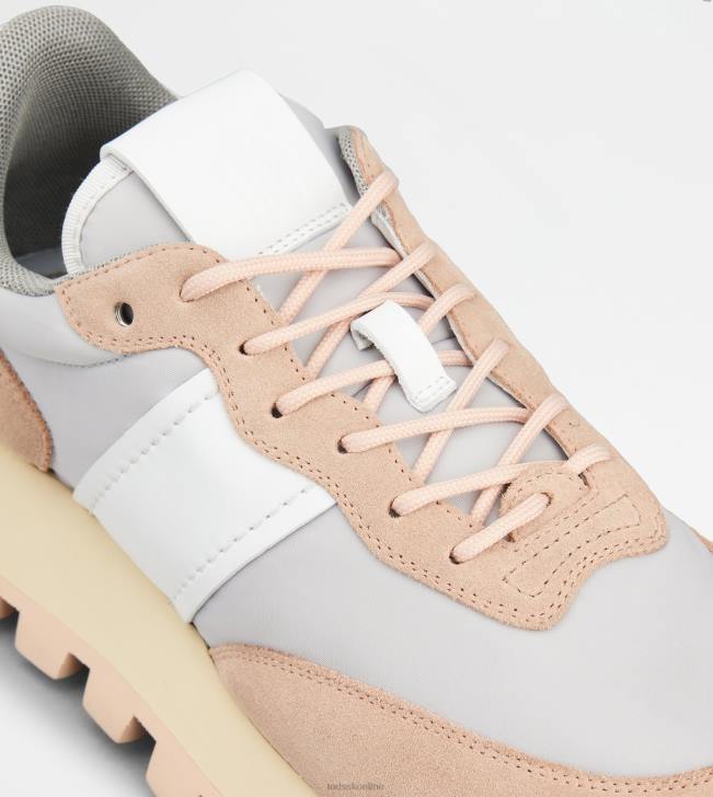 Tod\'s 8NXV148 sivá/biela/béžová ženy tenisky 1t z semišu a látky